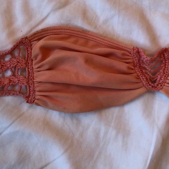 acacia buenos aires bandeau bikini top in peach - Picture 5 of 6